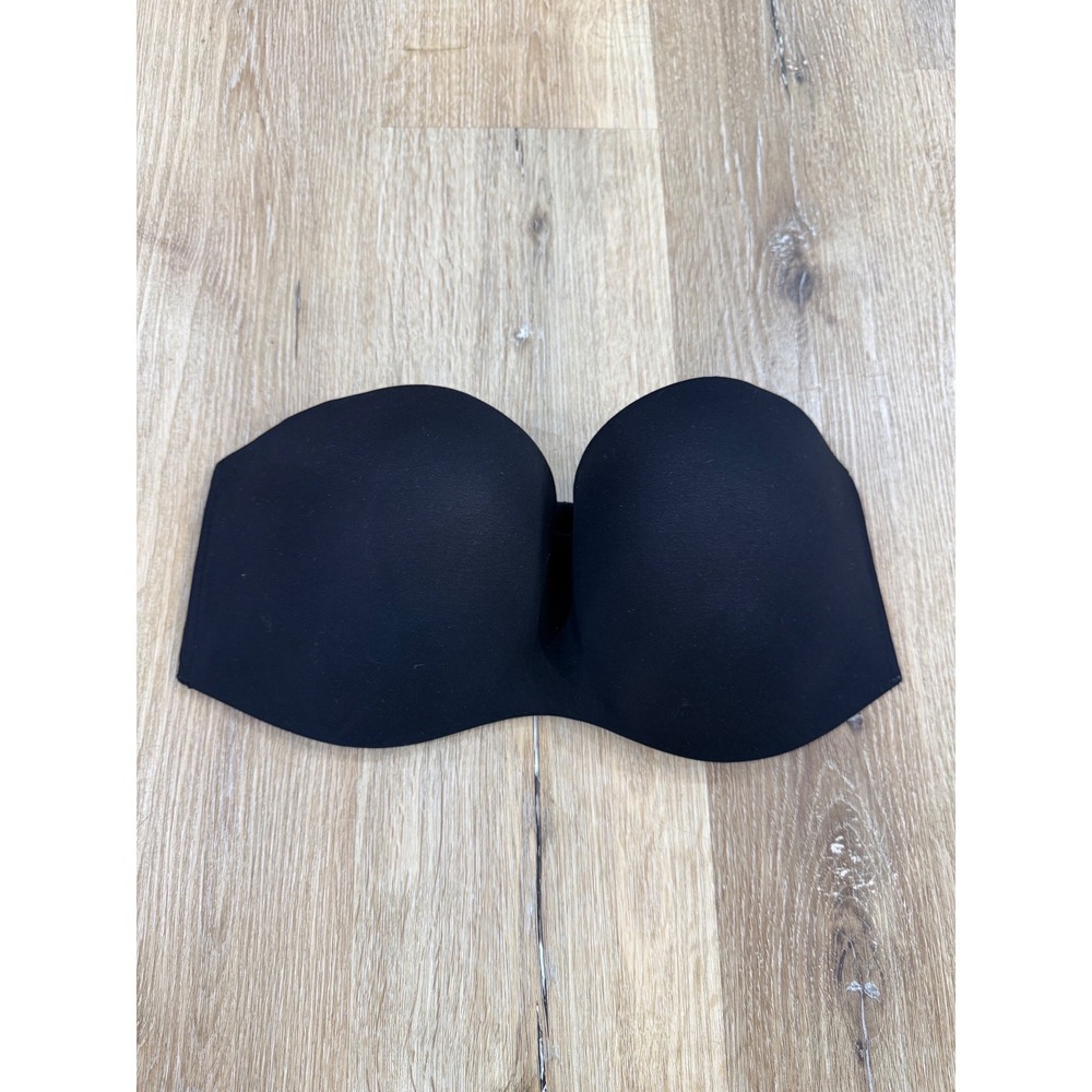Soma Minimalist Enbliss Stay Put Strapless Bra Women 38DD Black Padded Underwire